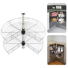 Kitchen Pantry Corner Rotating Carousel Revolving Mental Basket 270° Cab 790mm