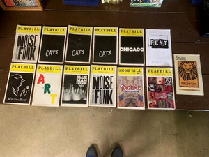 (12) 1997-98 BROADWAY PLAYBILLS CATS CHICAGO RENT THE LION KING BLUE MAN GROUP +