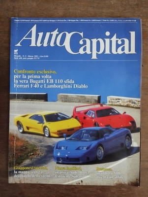 1992 03 AUTO CAPITAL MÄRZ 1992 N.3 BUGATTI EB 110 FERRARI F40 LAMBORGHINI