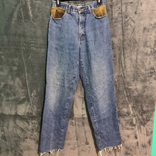 Vintage Guess Jeans Womens 28 X 31 Blue Denim Leather Patch USA George Marciano