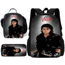 Michael/Jackson Backpack Bookbag Insulated Lunch Bag Pencil Case