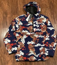 Japanese Tiger Balm Half-Zip Anorak Lightweight Hooded  Jacket Small $59 Retail