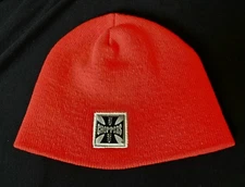 Vintage Jesse James West Coast Choppers Beanie Red with Black Logo 90s Y2k 