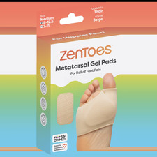 Fabric Metatarsal Sleeve Gel Cushion Ball of Foot Pain Relief Pads 1 Pair