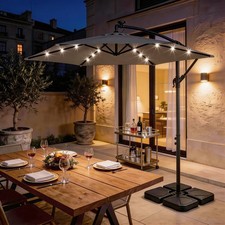 10 ft Cantilever Patio Umbrella, Offset Cantilever Outdoor Umbrella, Easy Crank