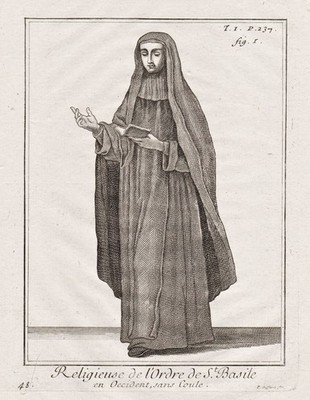 Congregation of St. Basil nun Nonne Order Orden costumes engraving 1790 310913