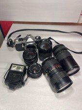 Vintage Pentax ME Super Film Bundle - 5 Lens Outift, 50mm to 200mm, Bag UNTESTED