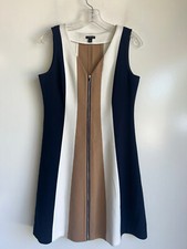 ANN TAYLOR Petite Zip Front Colorblock Sleeveless Dress Size 6P