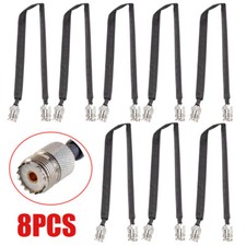 8pc Door/Window Pass Through Flat Coaxial Cable SO239 UHF Female to UHF Female