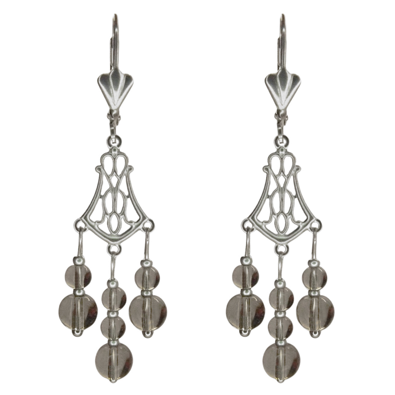 Boucles d'oreilles pendantes grises pour sublimer vos tenues de bureau