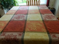 L-23 100 COTTON INDIA FALL COLORS TABLECLOTH 46 X 62
