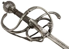 RARE MUSEUM QUALITY 17th C. ITALIAN SWEPT HILT RAPIER SWORD BY ANTONIO PICCININO