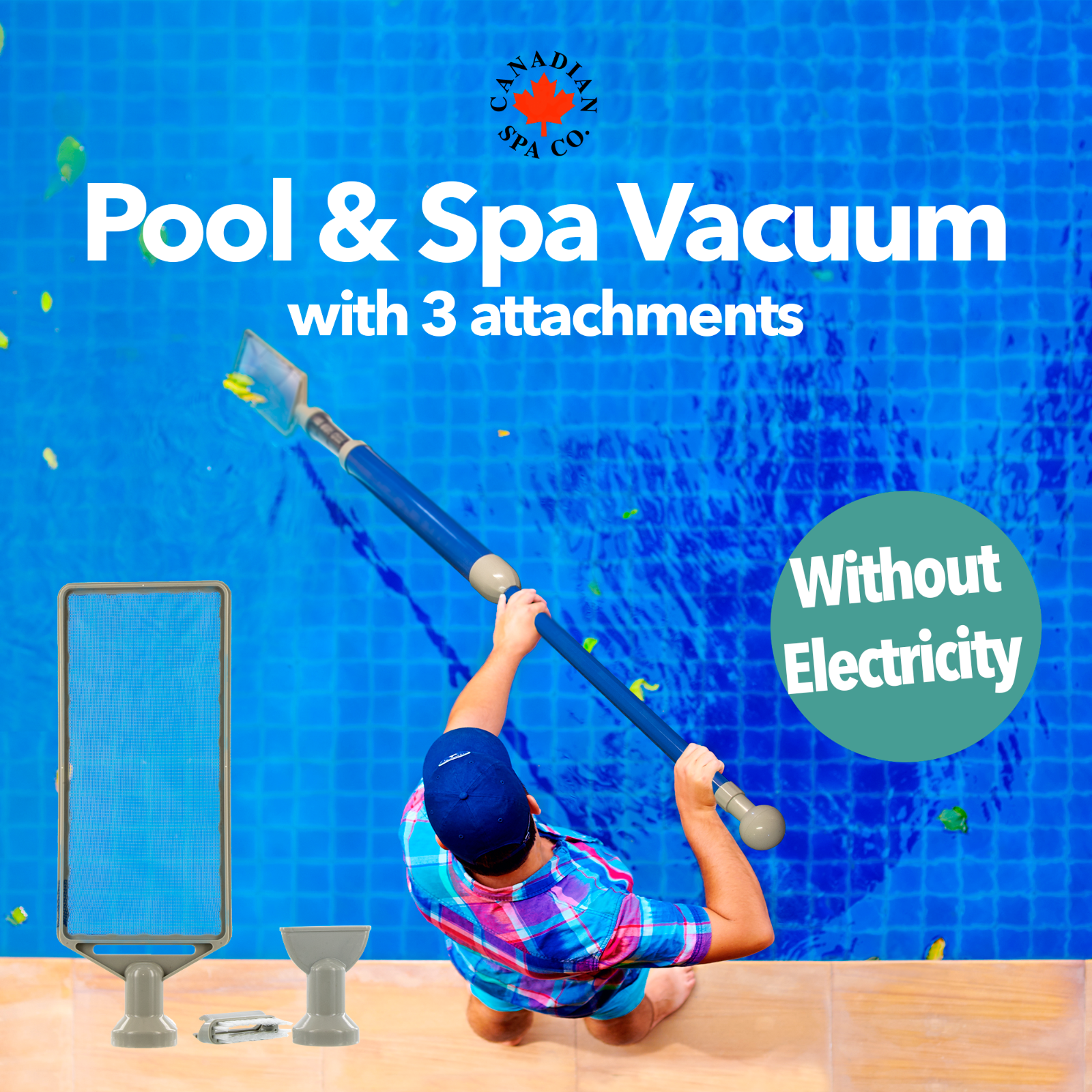 Hot Tub Vac. Hand Pump Powered. No hoses, wasting water or batteries! Spa / Pool