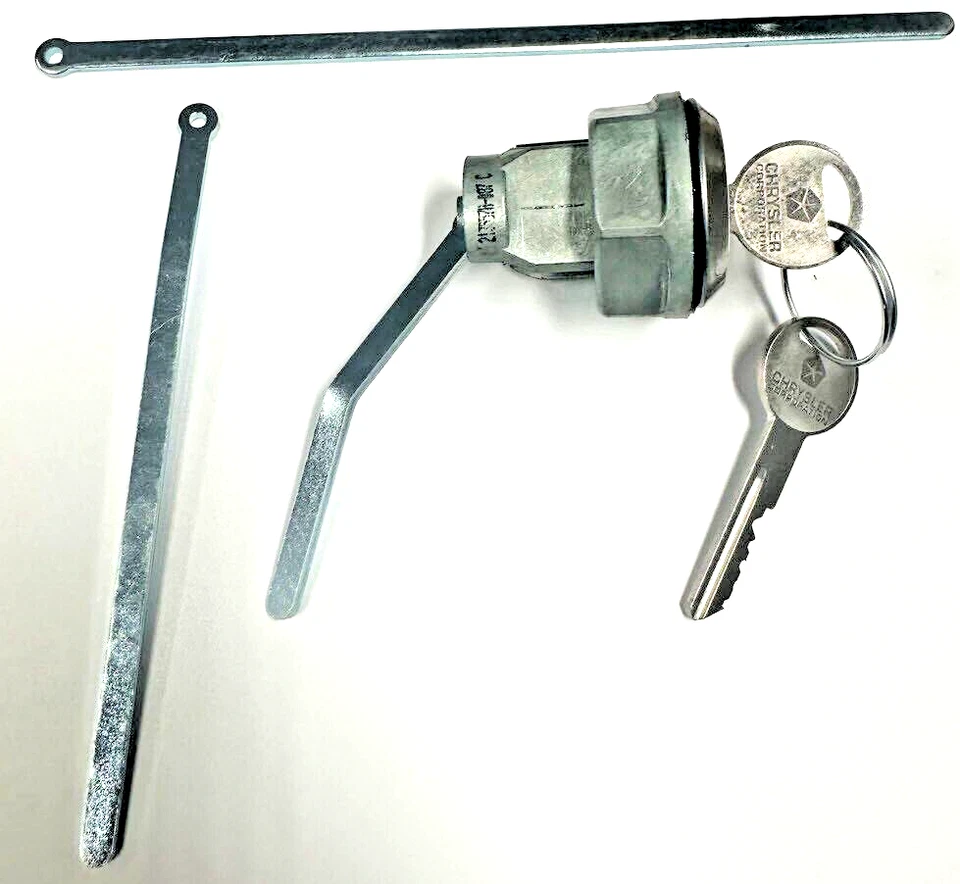 For Chrysler Dodge Plymouth Replacement Trunk Boot Lock Cylinder W/2 Logo Keys - Image 2 of 3