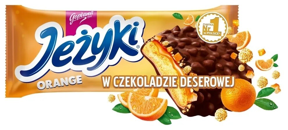 3 x Goplana JEZYKI Orange in Dark Chocolate Shortbread Cookies 3 x