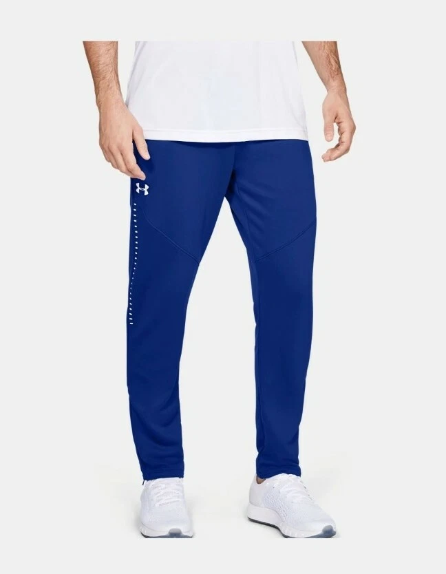 Under Armour Men s Knit Warm Up Pants Royal Blue White Size Small 1327204 400