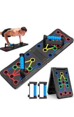 Portable Push Up Board Fitness, Multifunction Foldable Push Up Bar Home Gym Work
