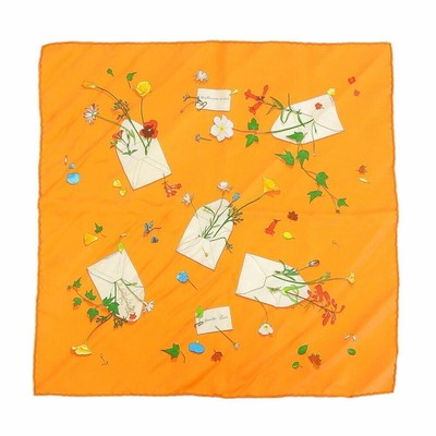 Authentic HERMES Scarf From Japan CARRE 42 Flower Letter Des 