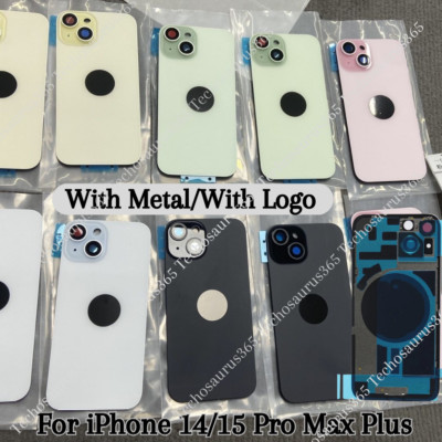 For iPhone 14/iPhone 15 Plus Back Glass Replacement Big Cam Hole Rear Cover Lot