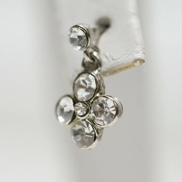 Joseph Esposito Ashley Classics - Silver Tone Dangling Crystal Clover Earrings  Foto 2 de 3