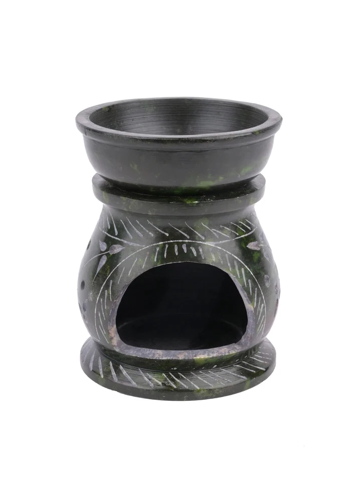 Soapstone carved Oil Burner Aroma Diffuser - 4 inches ( set of 2 ) - Image 4 of 4