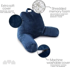 Milliard Reading Pillow with Shredded Memory Foam 18 X 15