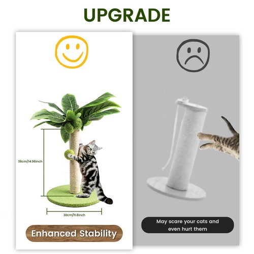 Small Cat Scratching Post | Interactive Sisal Claw Care Tower with Dangling Ball - Picture 4 of 12