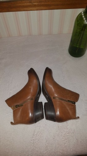 Lucky Brand LK-Basel Toffee Barillos Leather Ankle Booties| Size 6.5 W $129 - Picture 7 of 10