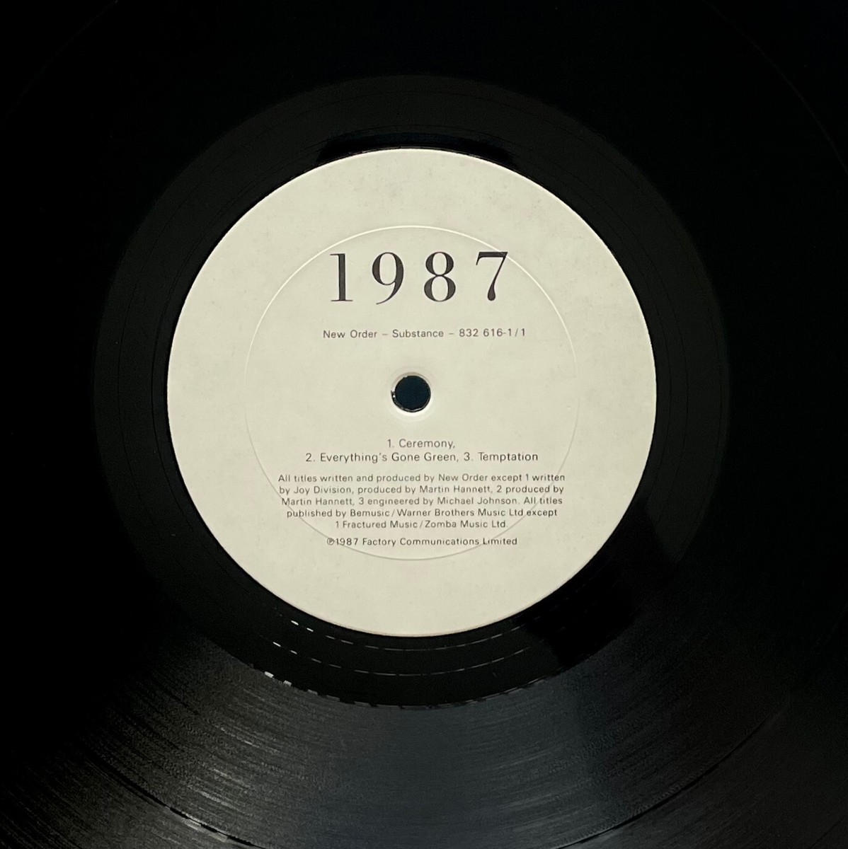 Vtg 1987 NEW ORDER Album SUBSTANCE 1987 Record 1ST PRESSING Vinyl