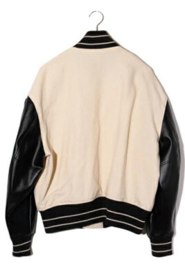 KAPITAL VARSITY JACKET MEN COLOR IVORY / BLACK MATERIAL WOOL KAPITAL VARSITY JACKET MEN COLOR IVORY / BLACK MATERIAL WOOL