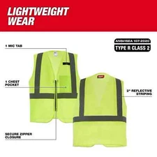 Milwaukee Tool Reflective Type R Class 2 Safety Vest High Visibility L/XL - NEW