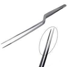 Precision Serrated Forceps Offset Handle Stainless Steel Surgical Tweezers - 12"