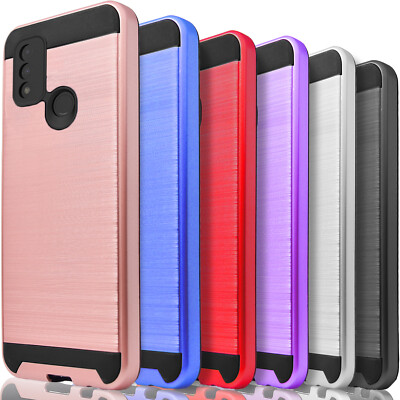 For Motorola Moto G Pure Phone Case Shockproof Cover + Tempered Glass Protector