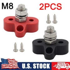 48V Bus Bar Terminal Block M8 Dual Positive Power Distribution Junction Stud USA