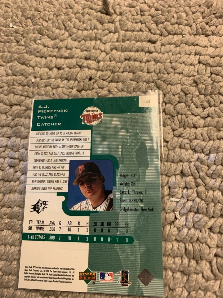 A J Pierzynski Upper Deck Radiance 013/100 Baseball Card Cb1 - Image 3 of 3