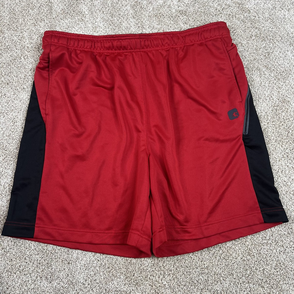 AND1 Mesh Shorts Men's 2XL Red Black Athletic Stretch Activewear