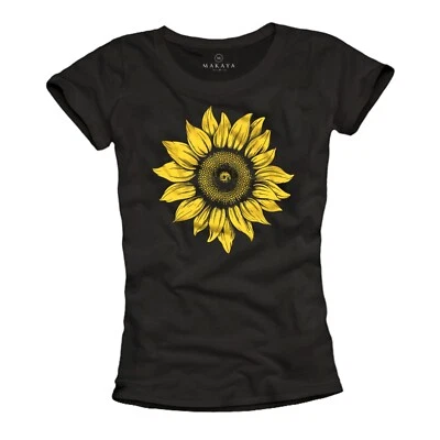 Sonnenblumen Shirt Damen Sunflower Top Sommer Blumen Print Hippie Oberteile Cool - Bild 1 von 3