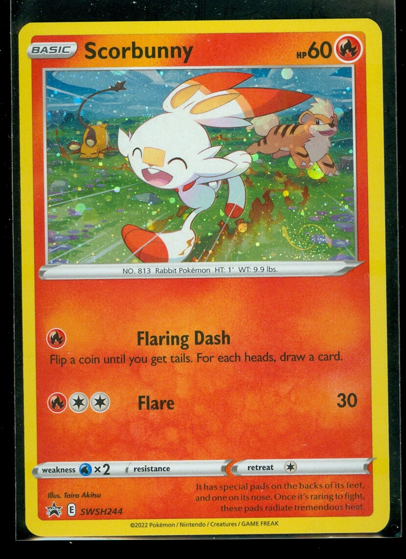 score bunny pokemon card Amazon.com: Grookey Sobble Scorbunny - Sword & Shield Cosmic Foil Promo Card  Lot main image 1