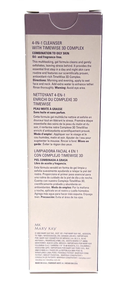 MARY KAY 4-IN-1 CLEANSER W/TIMEWISE 3D COMPLEX~217404~COMBINATION TO OILY~NIB! - Image 4 of 4