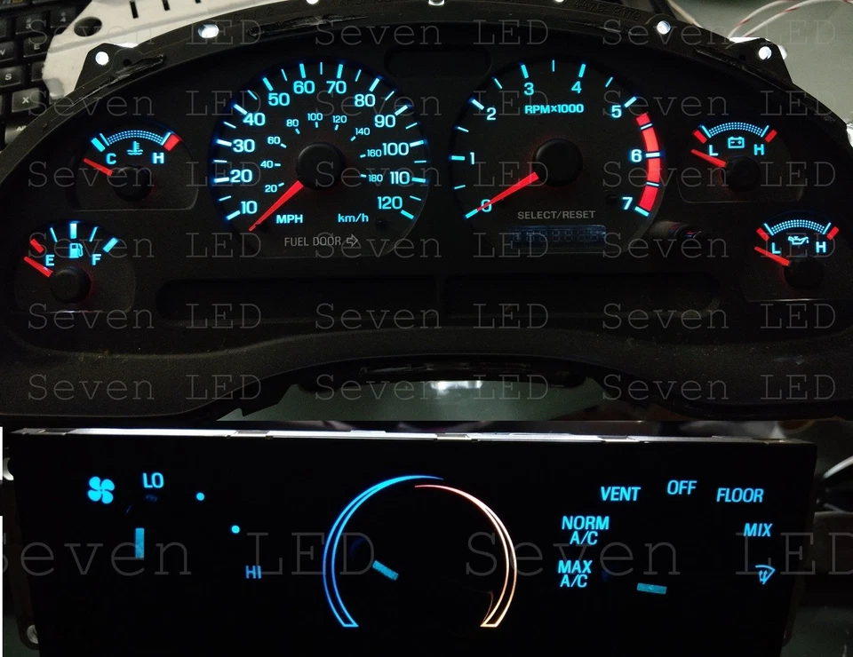 Комплект светодиодов для Ford Mustang 99-04 приборная панель датчик + климат-контроль  - Изображение 2 из 4