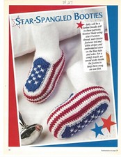 Star Spangled Booties for baby 1301-27 vintage crochet pattern