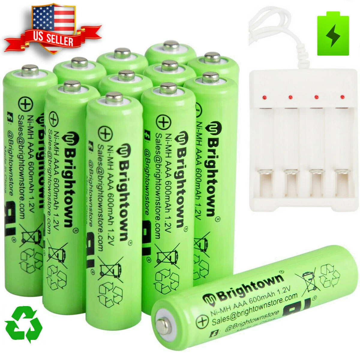 3 12 21 Pcs AAA Rechargeable Batteries Ni Mh 600mAh Battery With AAA AA Charger
