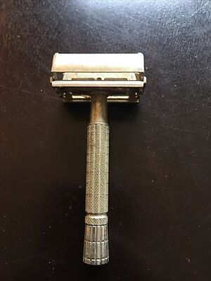 Gillette Vintage Antique Silver Razor Reg US Pat Off