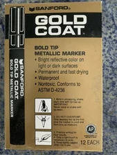 SANFORD 66715 RARE GOLD COAT BOLD TIP METALLIC PERMANENT INK MARKER