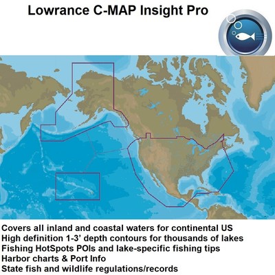 Lowrance C-MAP Insight Pro: Covers All U.S. Continental Inland