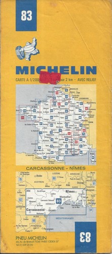 Carte MICHELIN - Carte N° 80 - Rodez Nîmes - 1952 - Bel Etat