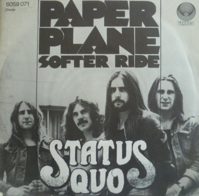 7'' 1972 CLASSIC ROCK ! STATUS QUO : Paper Plane /VG+?