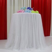 TECHTONGDA Pure White Wedding Tablecloths Stages Tablecloths Dia.5.9ft Newest