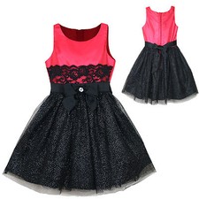 Girl Kid National Pageant Wedding Formal Party Red 4-16years Multi Layer Dress