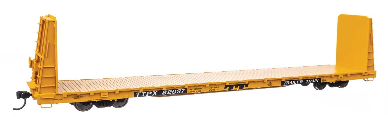 H0 Scale - Walthers Freight Car 68' Bulkhead Flatcar TTPX - 50613 New